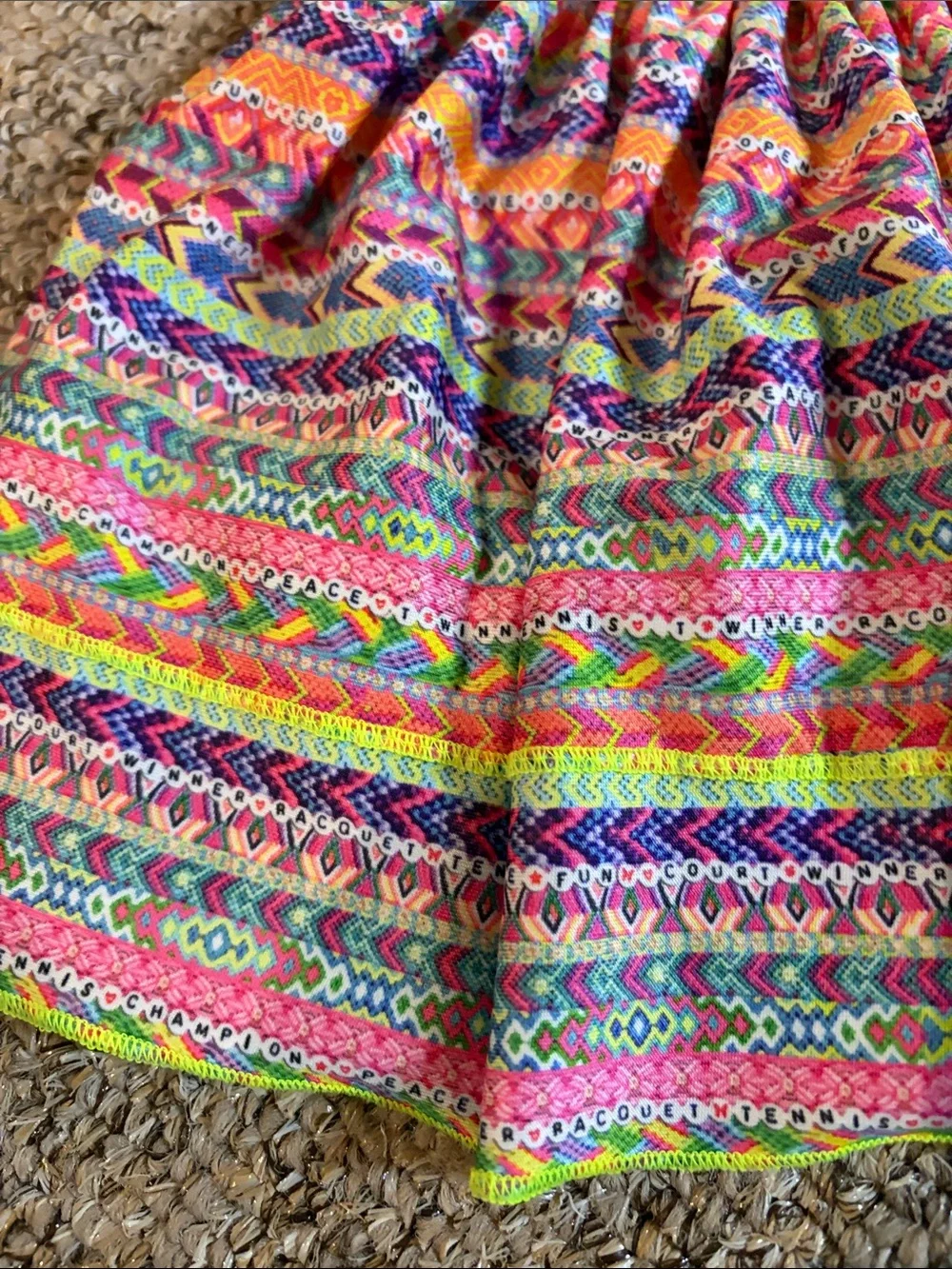 Lucky in Love Neon Multicolor Smocked Tennis Skort